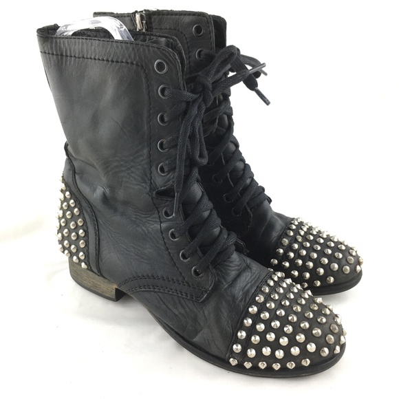 steve madden spiked combat boots